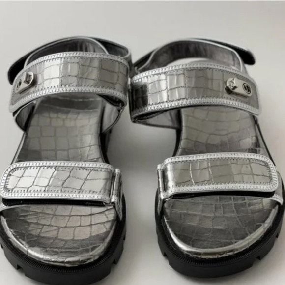 Christian Louboutin Lock Cool Croc Dad Sandals NIB 7.5 - Picture 6 of 11